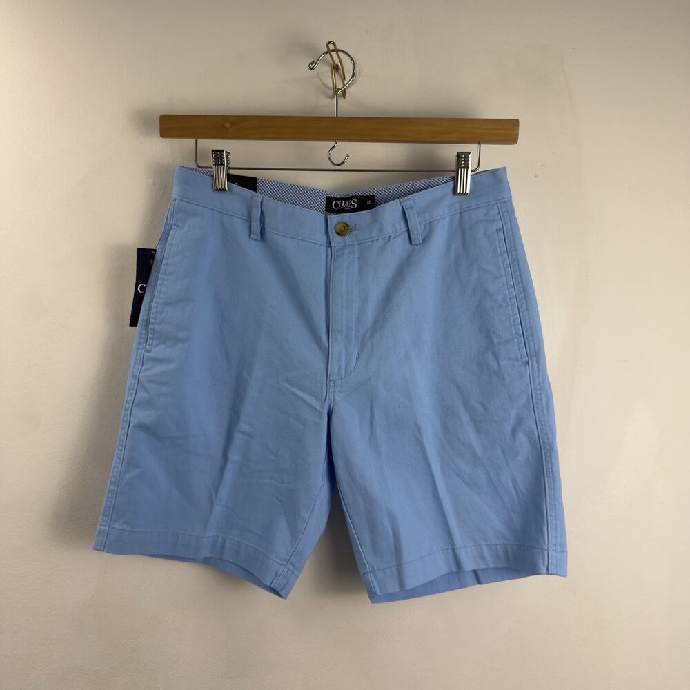 NWT Chaps Blue Flat Front Casual Shorts 100% Cotton Men's Size 32